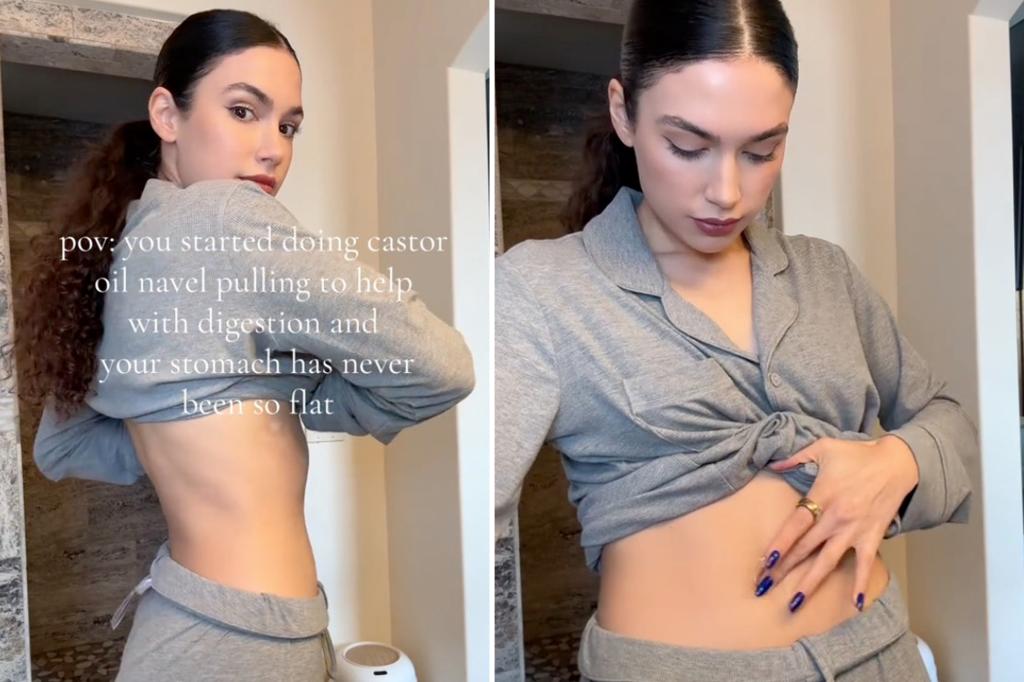 Does the castor oil navel pull method make the stomach flat?